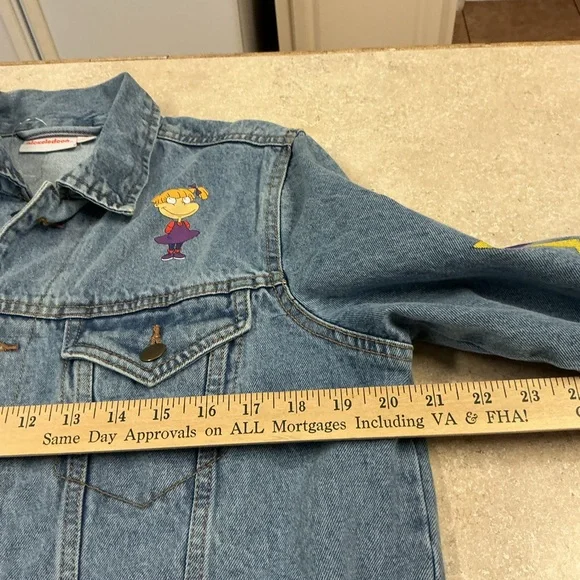 Nickelodeon SZ S Rugrats Graphic Print Jean Jacket Novelty Print Button Up 90’s - Picture 11 of 12